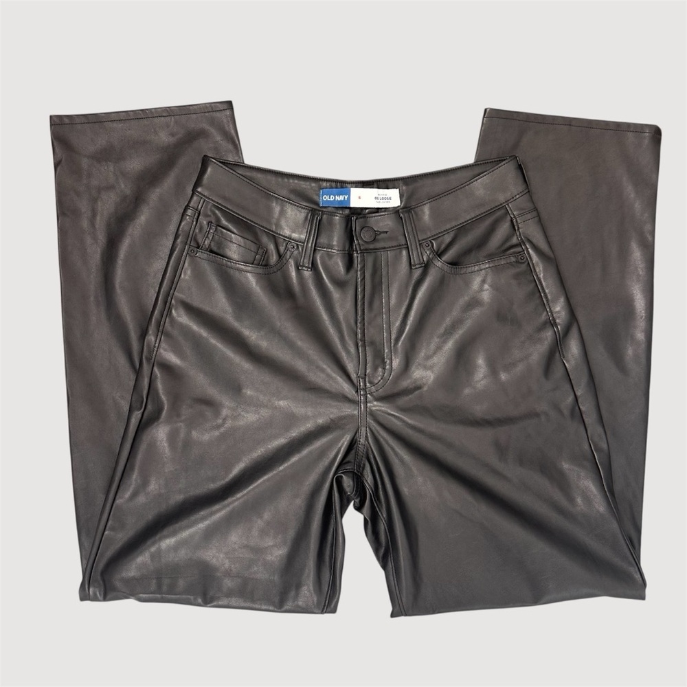Old Navy Black Faux Leather Pants | Women’s 6 | Wardrobe Staple
